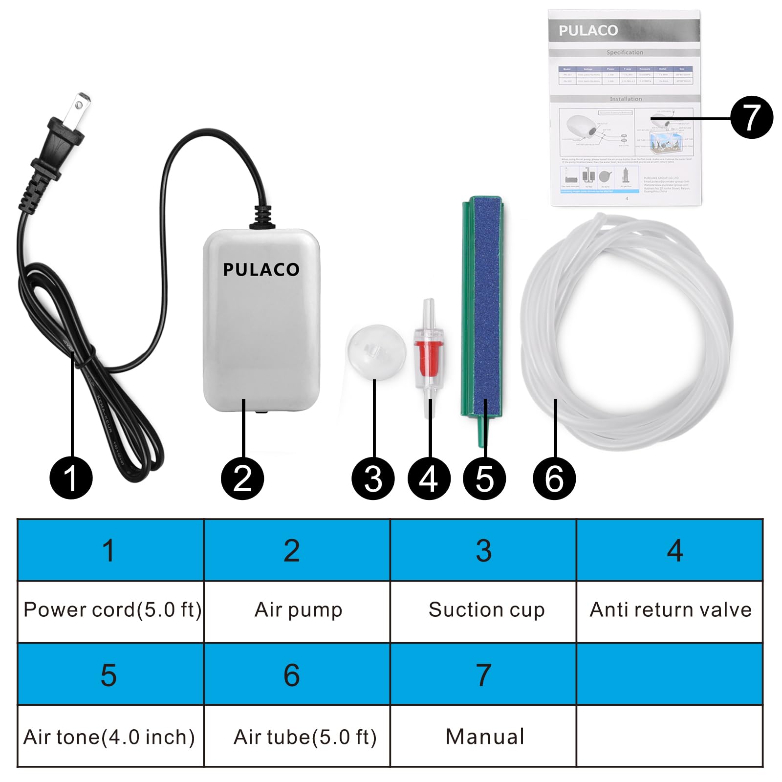 Amazon.com : PULACO Ultra Quiet Mini Aquarium Fish Tank Air Pump